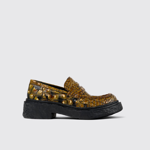 Image of Vamonos Kahverengi Deri Loafer modelin yandan görünümü