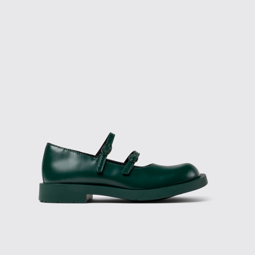 Side view of Mil 1978 Green Leather Mary Janes