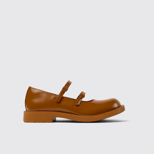 Side view of Mil 1978 Brown Leather Mary Janes