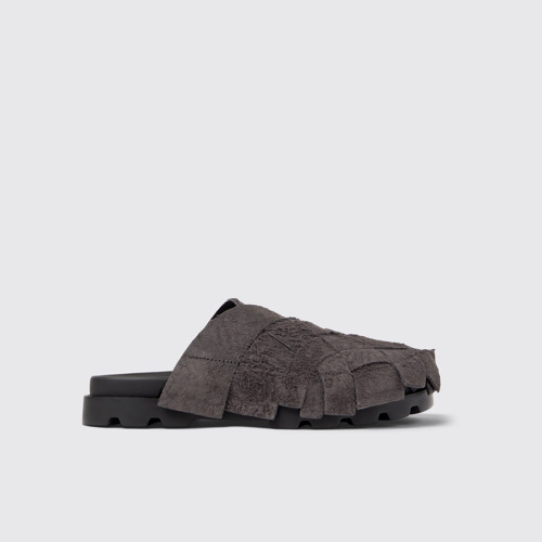 Image of Side view of Brutus Sandal Gray Nubuck Sandal
