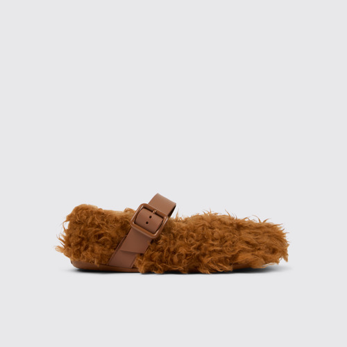 Side view of Wabi Brown recycled PET Mary Janes