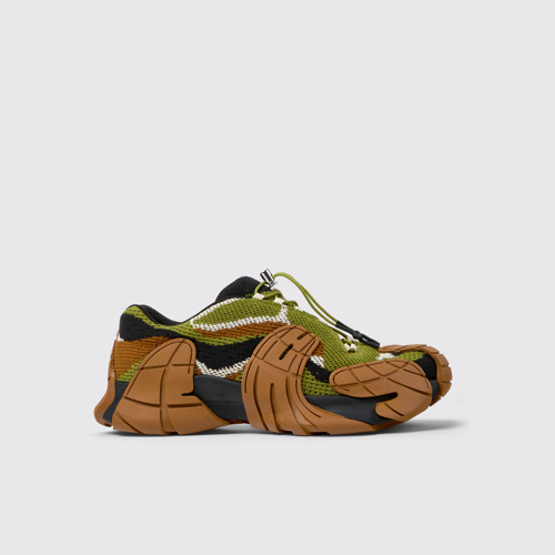 Side view of CAMPERLAB TORMENTA Brown-Green Textile Sneakers
