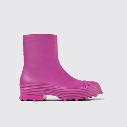 Image of Side view of Traktori Purple leather boots