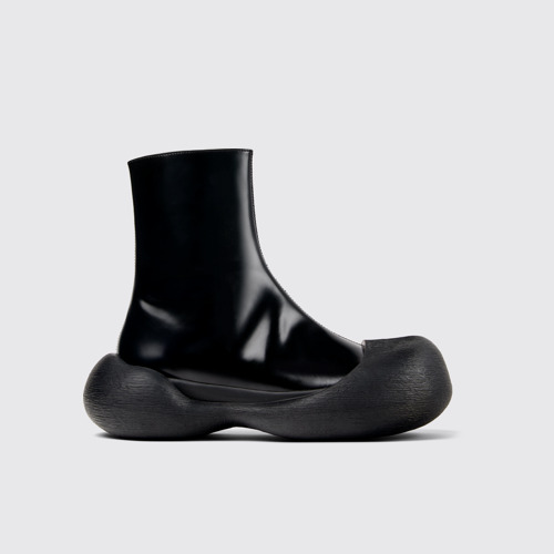Image of Side view of Caramba Black Leather Boots