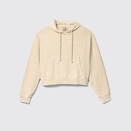 Image of Side view of Hoodie Beige Cotton Hoodie
