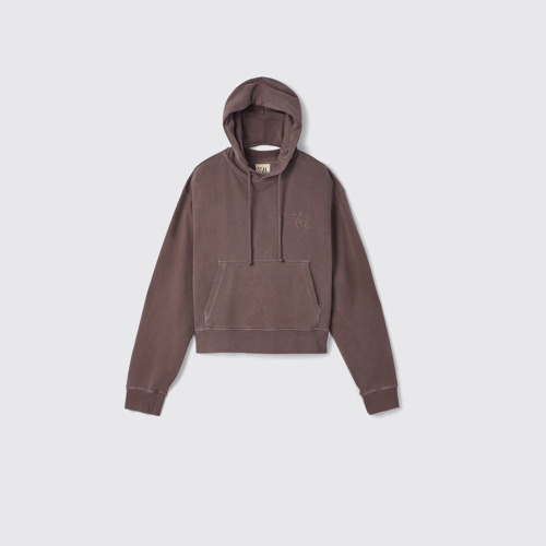 Image of Side view of Hoodie Dusty Brown Organic Cotton Hoodie