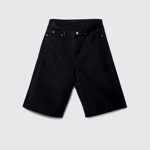 Side view of Tech shorts Black Cotton/Nylon Shorts