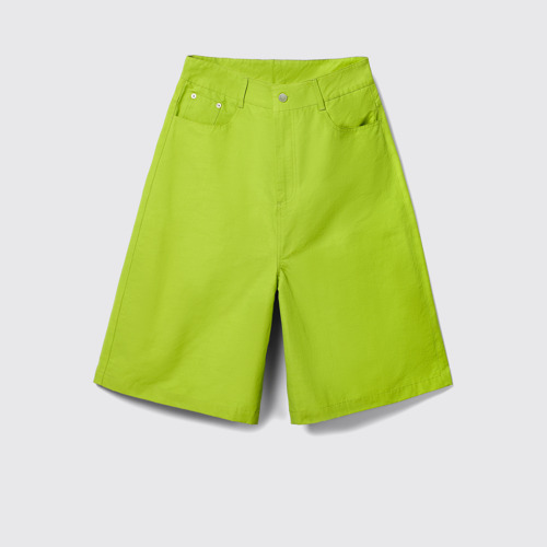 Side view of Tech Shorts Green Cotton/Nylon Shorts
