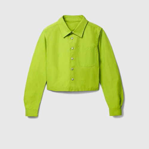 Image of Side view of Tech Shirt Green Cotton/Nylon Shirt