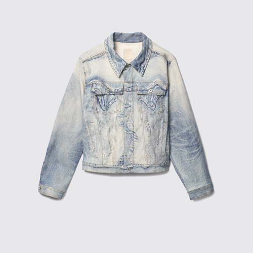 Image of Side view of Denim Jacket  Blue Denim Jacket
