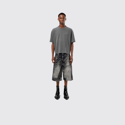 Image of Denim Shorts Black-Gray Denim Shorts