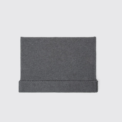 Image of Side view of Knit Hat Gray Melange Knit Hat (One Size)