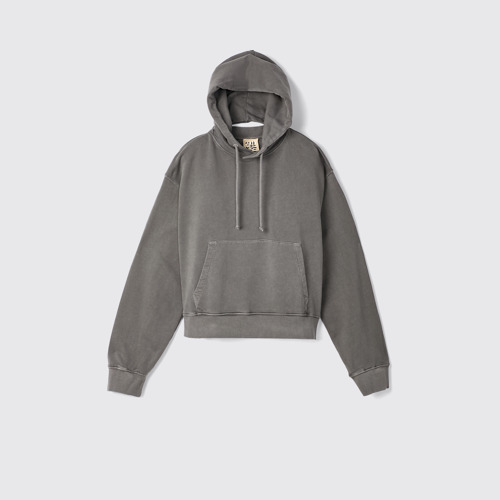Image of Side view of Hoodie Faded Black Mineral Dye Boxy Hoodie
