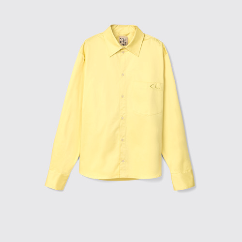 Image of Side view of Cotton Shirt Yellow Cotton Shirt