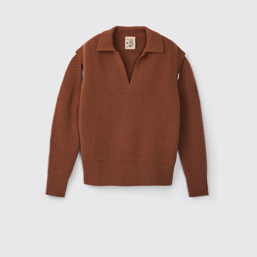 Side view of CAMPERLAB KNIT Brown wool-blend Sweater