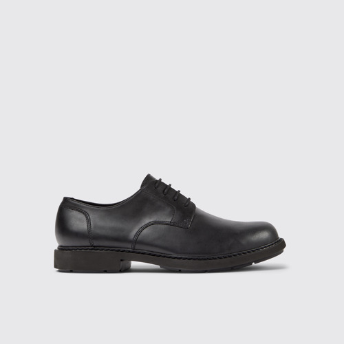Image of Side view of Neuman Classic men's black shoe