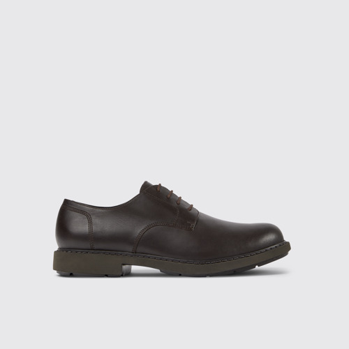 Image of Side view of Neuman Classic men's brown shoe