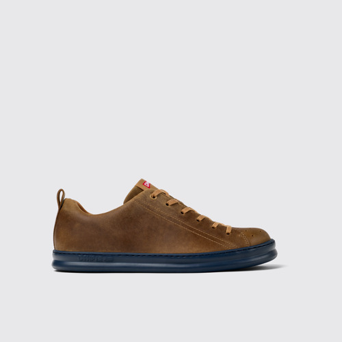 Image of Side view of Runner Brown nubuck sneakers for men