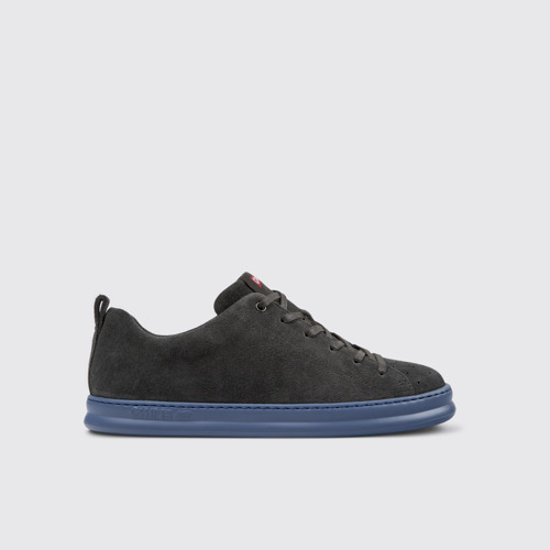 Image of Side view of Runner Gray Nubuck Sneakers for Men.