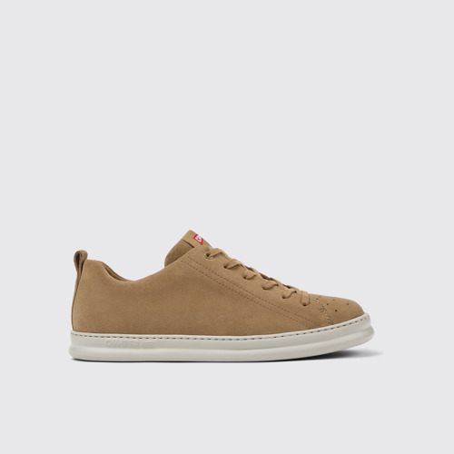 Image of Runner Sneakers de nobuk marrón para hombre.
