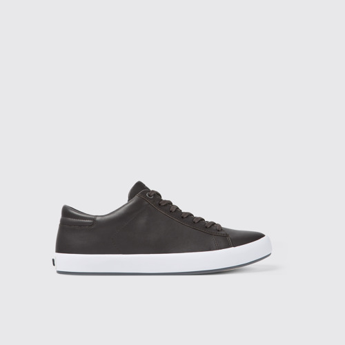 Image of Side view of Andratx Brown leather sneakers for men