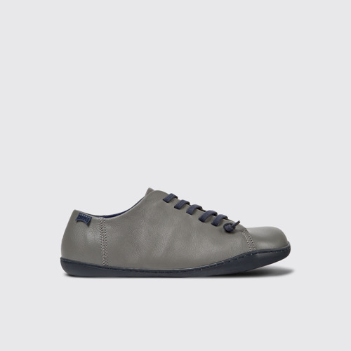 Image of Side view of Peu Gray leather shoes for men