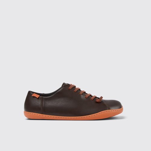 Image of Side view of Peu Brown leather shoes for men