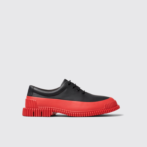 Image of Side view of Pix Black Leather Shoe for Men