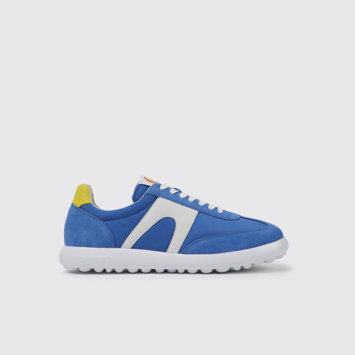 Side view of Pelotas XLite Blue and white sneakers for men