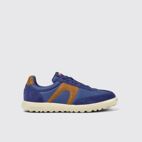 Side view of Pelotas XLite Blue and brown sneakers for men