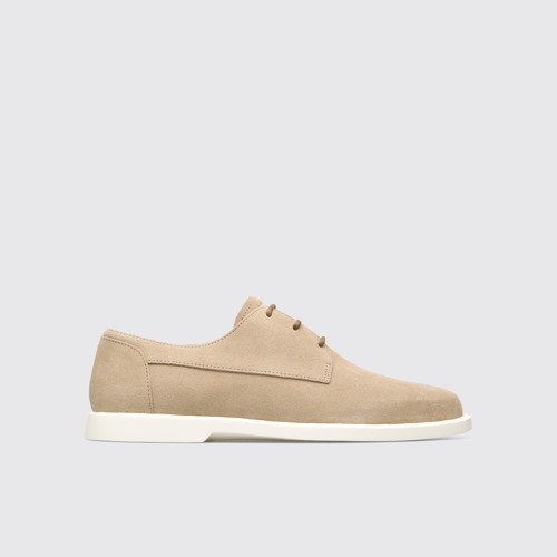 Side view of Judd Beige lace-up shoe for men