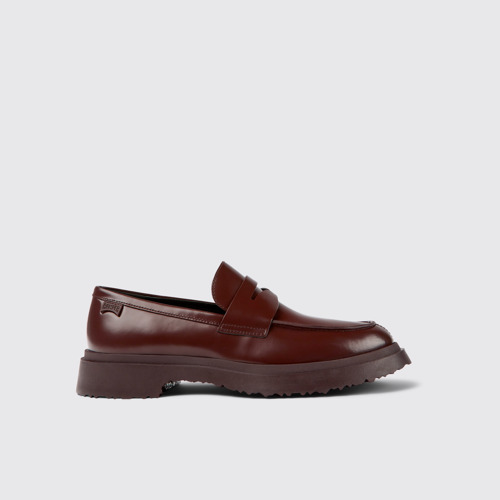 Image of Side view of Walden Burgundy leather loafers for men