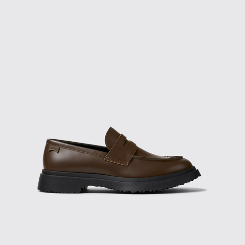 Side view of Walden Brown Leather Moccasin/Nautical Shoes for Men.