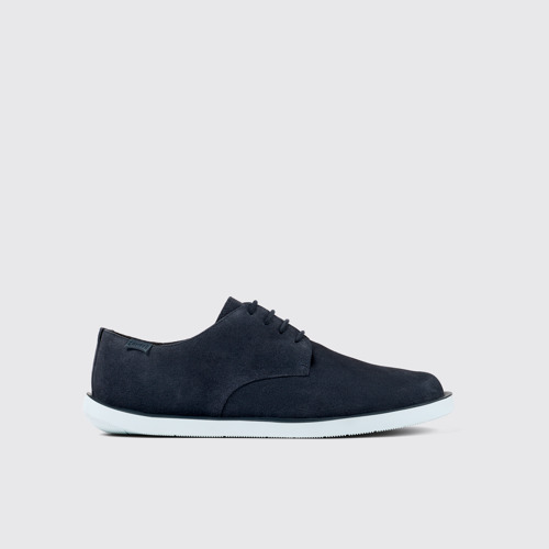 Image of Side view of Wagon Blue Nubuck Blucher for Men