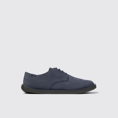 Side view of Wagon Blue Nubuck Men's Shoes.