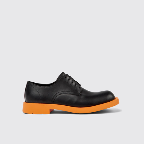 Image of Side view of MIL 1978 Black leather shoes for men