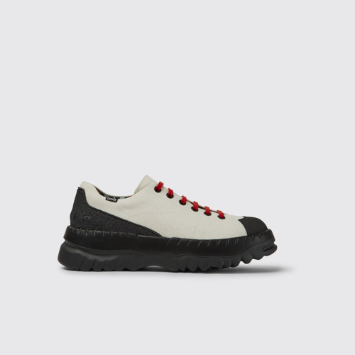Image of Side view of Teix White rubber and BCI cotton shoes