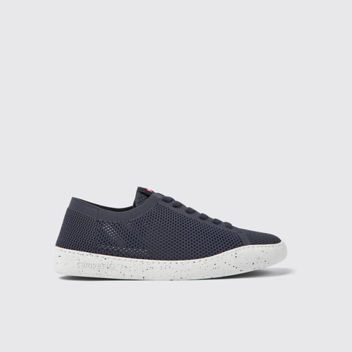 Image of Side view of Peu Touring Blue textile sneakers for men