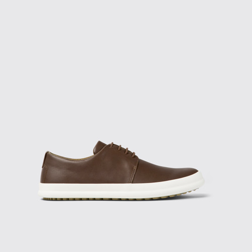 Image of Side view of Chasis Brown leather shoes for men