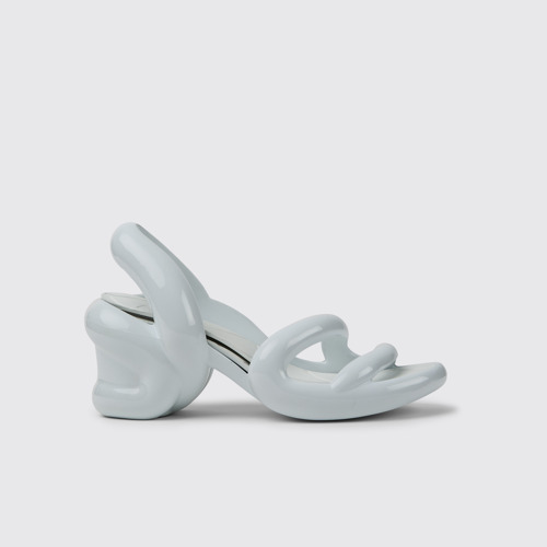 Image of Side view of Kobarah White unisex sandals