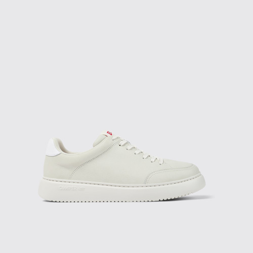 Image of Side view of Runner K21 White non-dyed leather sneakers for men