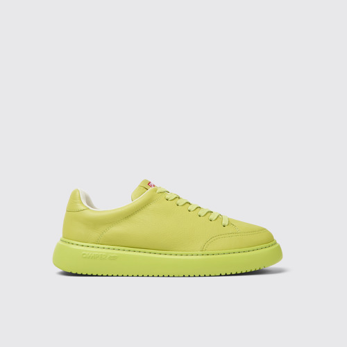 Image of Side view of Runner K21 Green leather sneakers for men