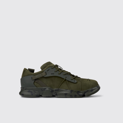 Image of Karst Sneakers de nobuk verde y tejido para hombre