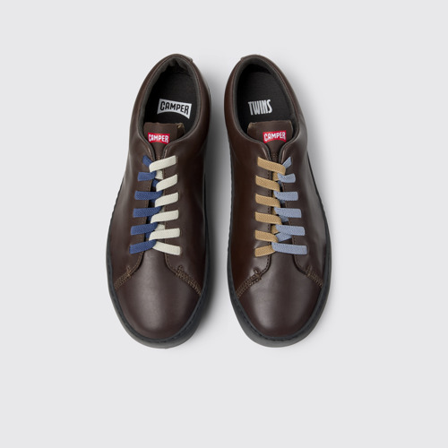 Twins Sneakers marrones de piel para hombre.