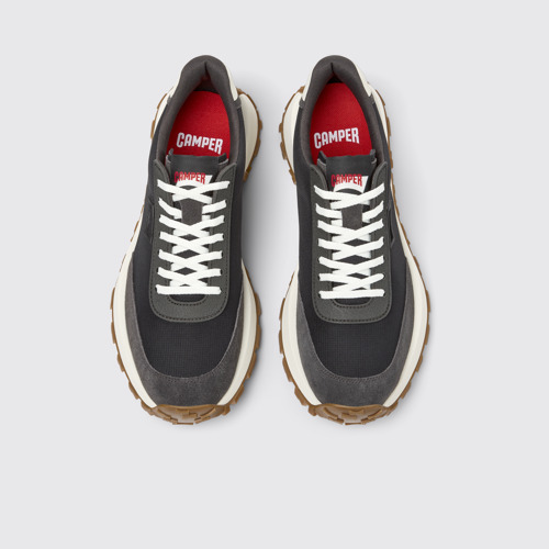 Image of Overhead view of Drift Trail Multicolor Textile and Nubuck Sneakers for Men.