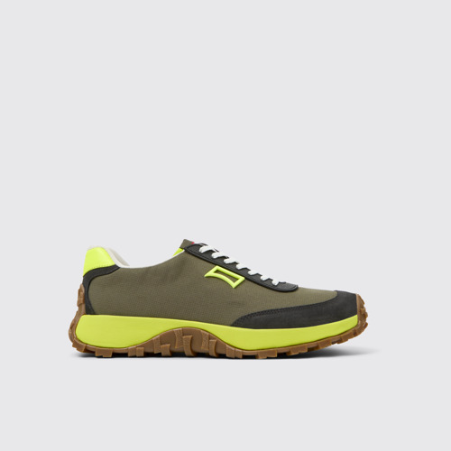 Side view of Drift Trail VIBRAM Multicolor Recycled PET and Nubuck Sneakers for Men.