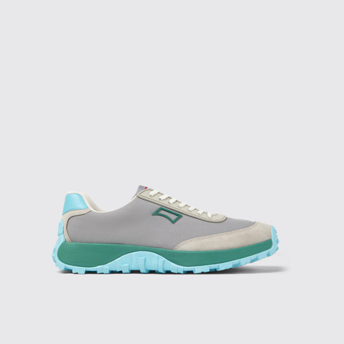 Image of Side view of Drift Trail VIBRAM Multicolor Recycled PET and Nubuck Sneakers for Men.