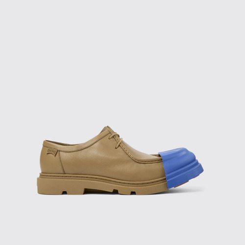 Image of Side view of Junction Brown Leather Wallabee for Men