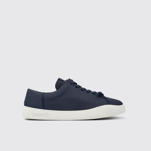 Image of Side view of Peu Touring Blue Recycled PET Men's Sneakers.
