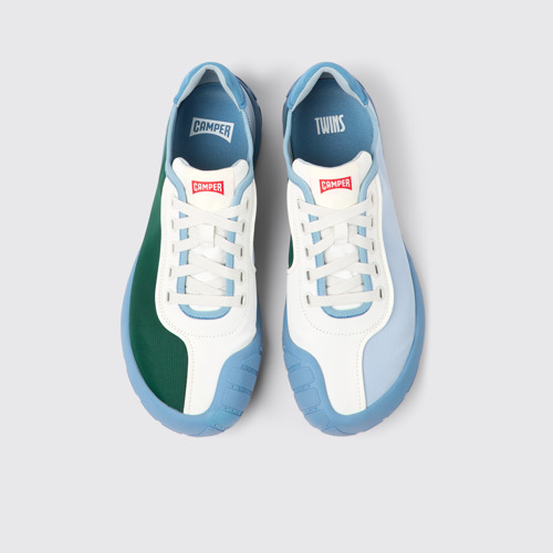 Image of Overhead view of Twins Multicolored textile sneakers for men